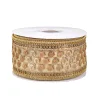 Outlet 2.5 in. HGTV Home Collection Dupioni Gold Beaded Ribbon Tree Ribbons