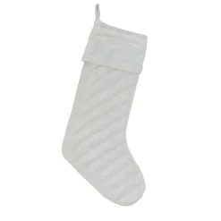 Hot 19 in. HGTV Home Collection Quilted Velvet Stocking, Ivory Stockings