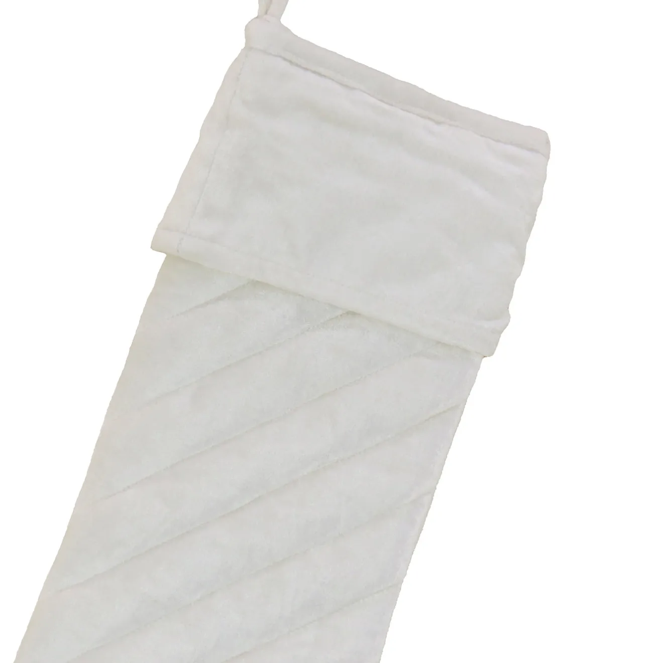Hot 19 in. HGTV Home Collection Quilted Velvet Stocking, Ivory Stockings