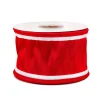 Clearance 3 in. HGTV Home Collection Dupioni Double-Sided Ribbon, Red & White Tree Ribbons