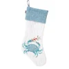 New 20 in. HGTV Home Collection Embroidered Blue Crab Stocking Stockings