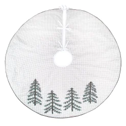 Clearance 52 in. HGTV Home Collection Embroidered Evergreens Tree Skirt Tree Skirts & Collars
