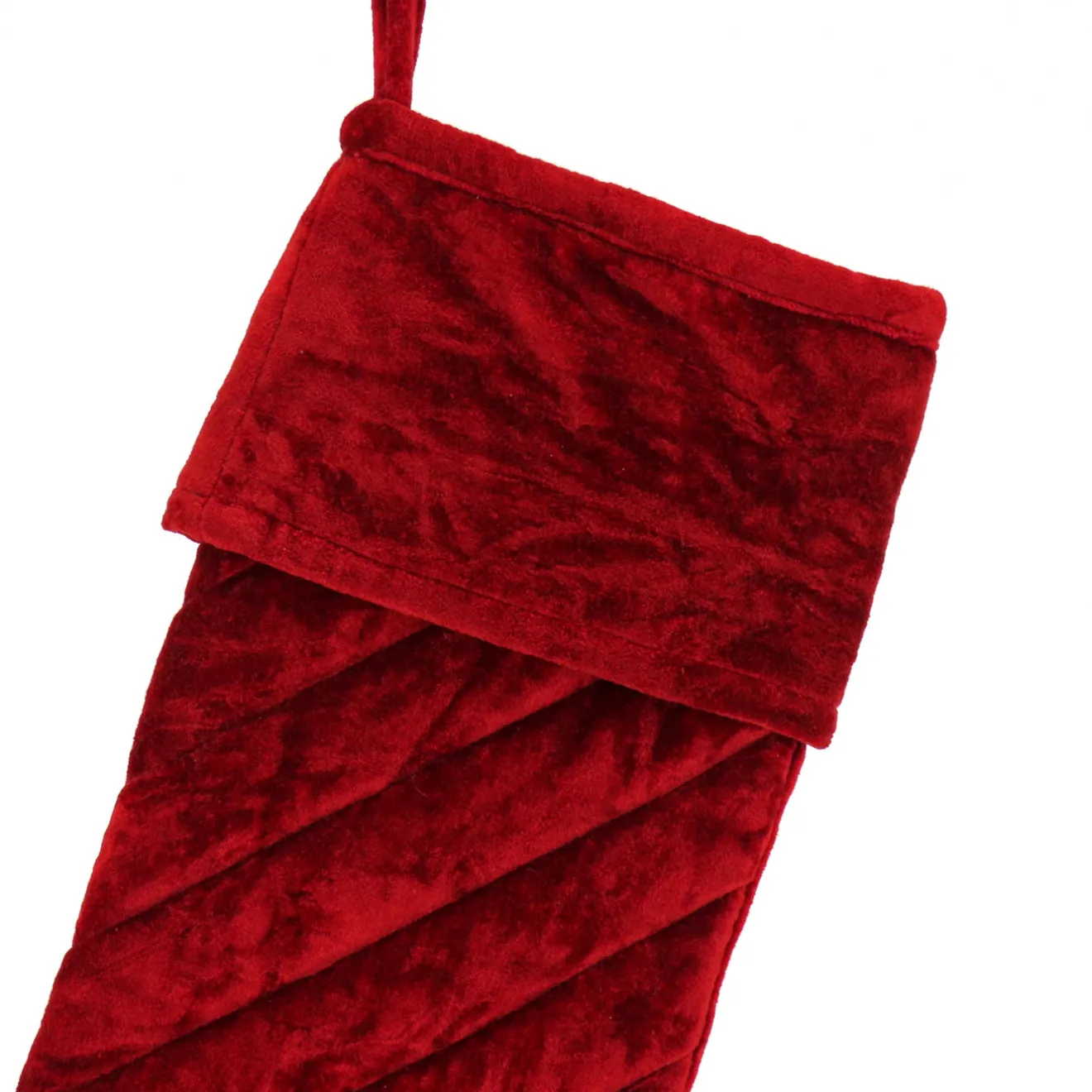 Outlet 19 in. HGTV Home Collection Quilted Velvet Stocking, Red Stockings