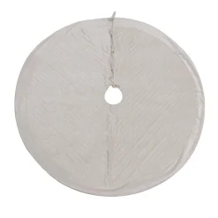 Best 60 in. HGTV Home Collection Quilted Velvet Tree Skirt, Ivory Tree Skirts & Collars