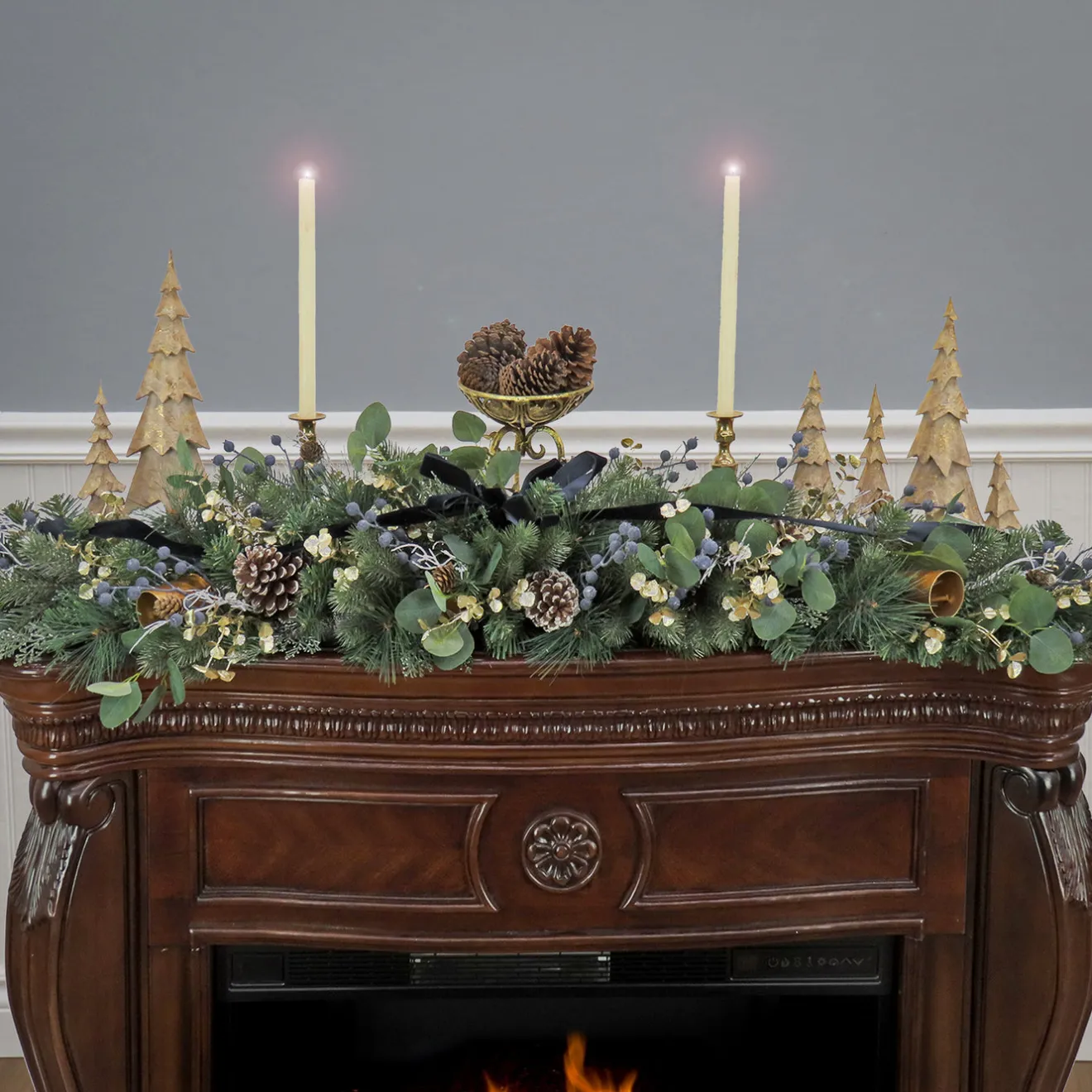 Outlet 60 in. HGTV Home Collection Swiss Chic Mantle Swag Swags