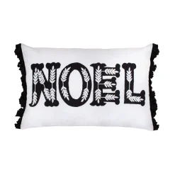 22 in. HGTV Home Collection Embroidered NOEL Christmas Pillow Pillows & Throws