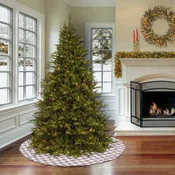New 48 in. HGTV Home Collection Black White Ric Rac Border Tree Skirt Tree Skirts & Collars