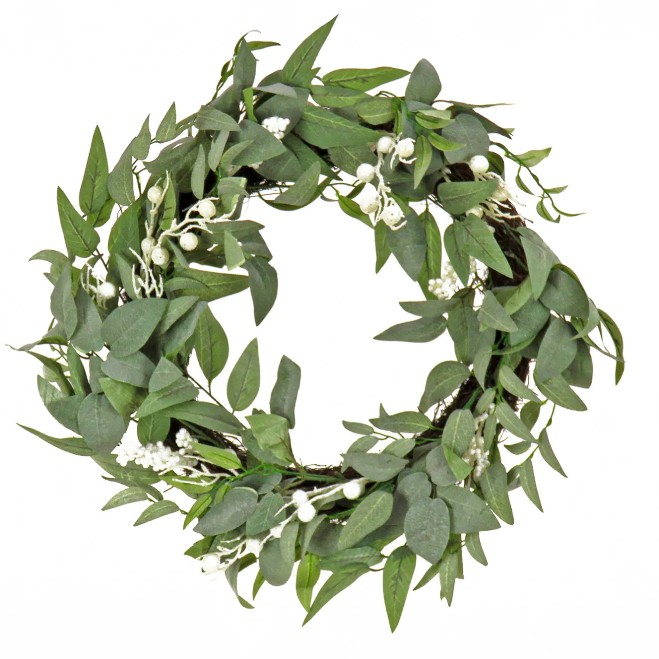 Hot 24 in. Mixed Leaves Decorated Wreath Unlit Christmas Wreaths|21-24 Inch Christmas Wreaths