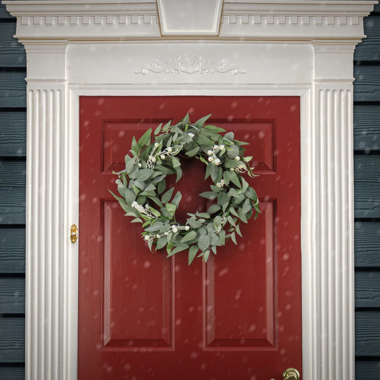 Hot 24 in. Mixed Leaves Decorated Wreath Unlit Christmas Wreaths|21-24 Inch Christmas Wreaths