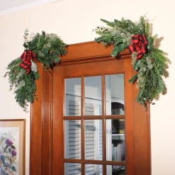Best 24 in. Mixed Pine and Bow Christmas Corner Swags Swags