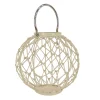 Hot 12 in. Modern Design and Finish Bleached Sand Outdoor Lantern Candleholder Outdoor Lighting