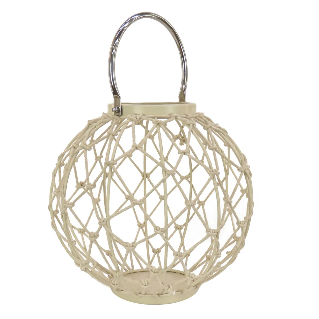 Hot 12 in. Modern Design and Finish Bleached Sand Outdoor Lantern Candleholder Outdoor Lighting