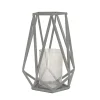 Clearance 10 in. Modern Design and Finish Glacier Gray Outdoor Lantern Candleholder Outdoor Lighting