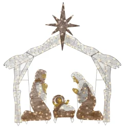 Sale 72 in. Nativity Scene with White LED Lights Yard Decorations