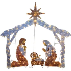Sale 72 in. Nativity Scene with White LED Lights Yard Decorations