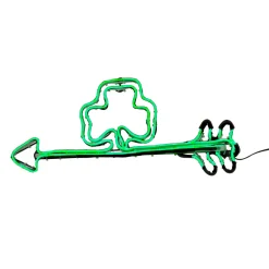 Outlet 20 in. Patrick's Day Green Neon Style Shamrock Decoration St. Patrick's Day