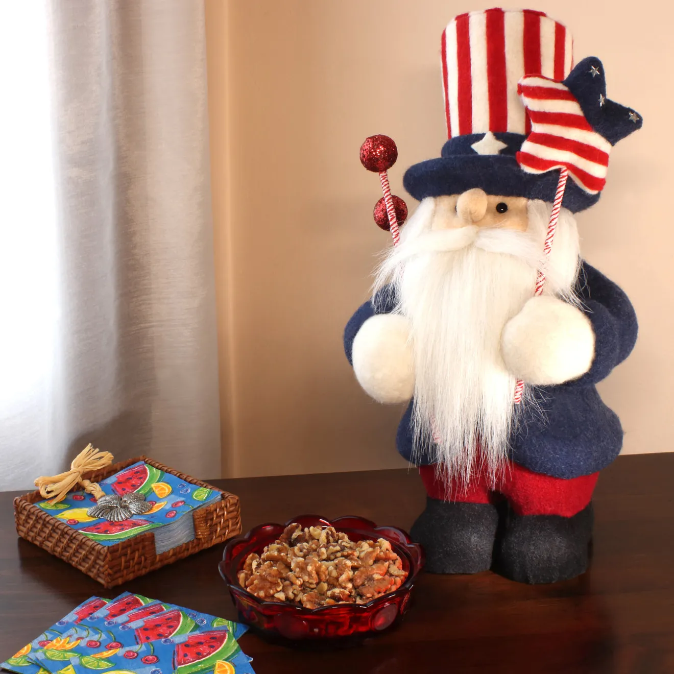 Best 18 in. Patriotic Gnome Decoration in Red, White and Blue Attire Decorations
