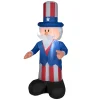 Clearance 48 in. Patriotic Inflatable Decoration, Blue Uncle Sam wearing Red White and Blue Suit and Hat Inflatable Decorations