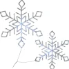 Clearance 24 in. Pre Lit Diamond Tip Snowflake Decorationvwith Cool White LED Lights Decorative Accents