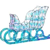 26 in. Pre Lit Iridescent Santa Sleigh Decoration, Strung with 105 Cool White LED Lights Yard Decorations