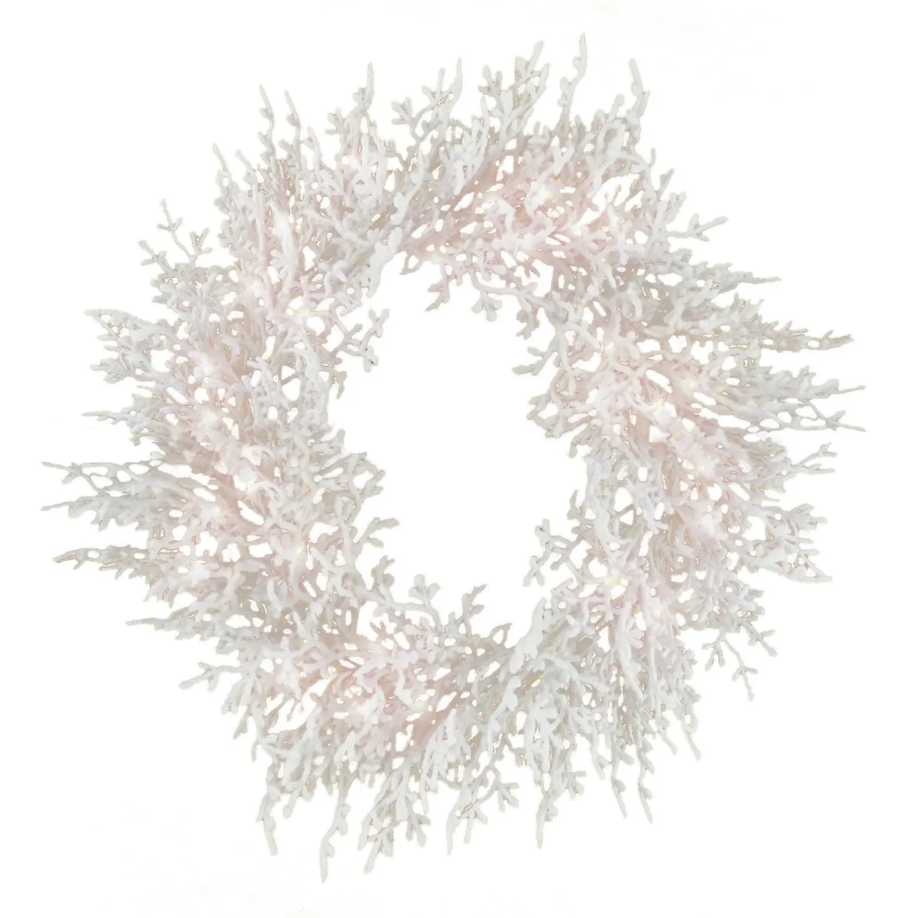 Discount 30 in. Pre-Lit HGTV Home Collection Christmas by the Sea Coral Wreath Pre-Lit Christmas Wreaths|25-36 Inch Christmas Wreaths