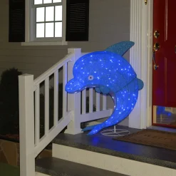 Online 40 in. Pre-Lit Blue Dolphin Outdoor Decoration with LED Lights Outdoor Decor