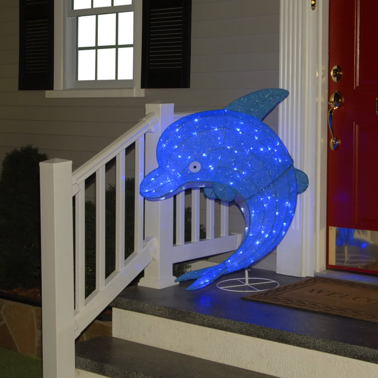 Online 40 in. Pre-Lit Blue Dolphin Outdoor Decoration with LED Lights Outdoor Decor