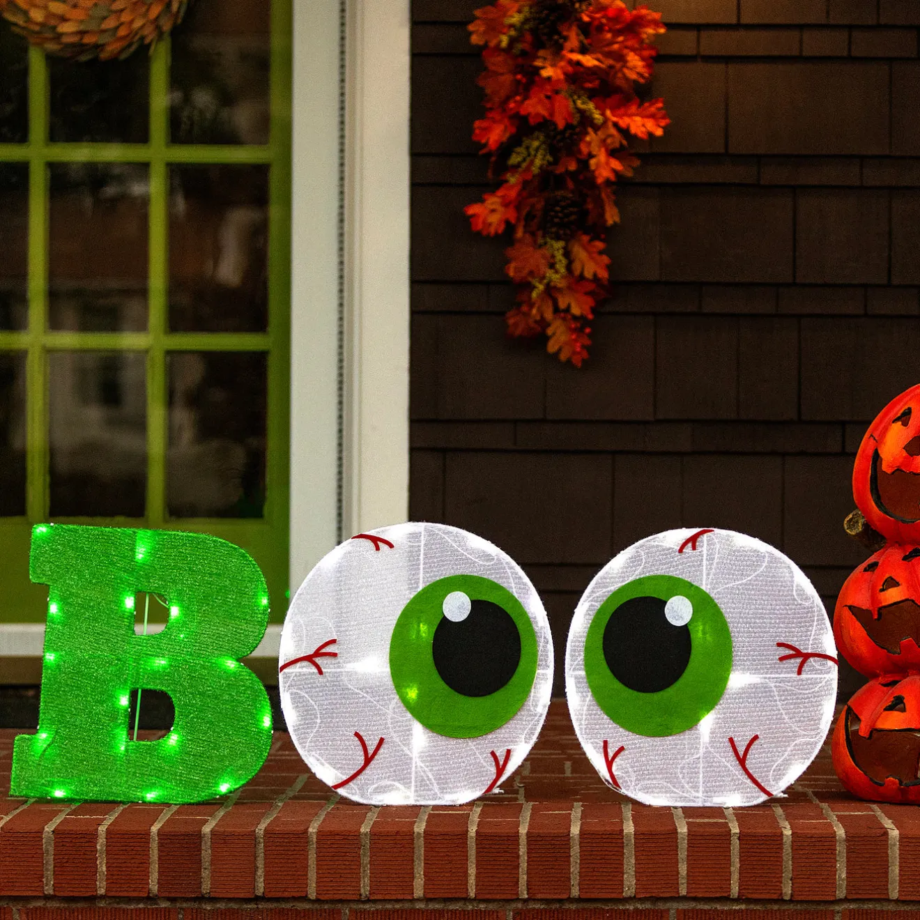 Hot 14 in. Pre-Lit BOO Sign with LED Lights Outdoor Decorations