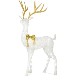 Clearance 86 in. Pre-lit Crystal White Standing Buck Yard Decorations