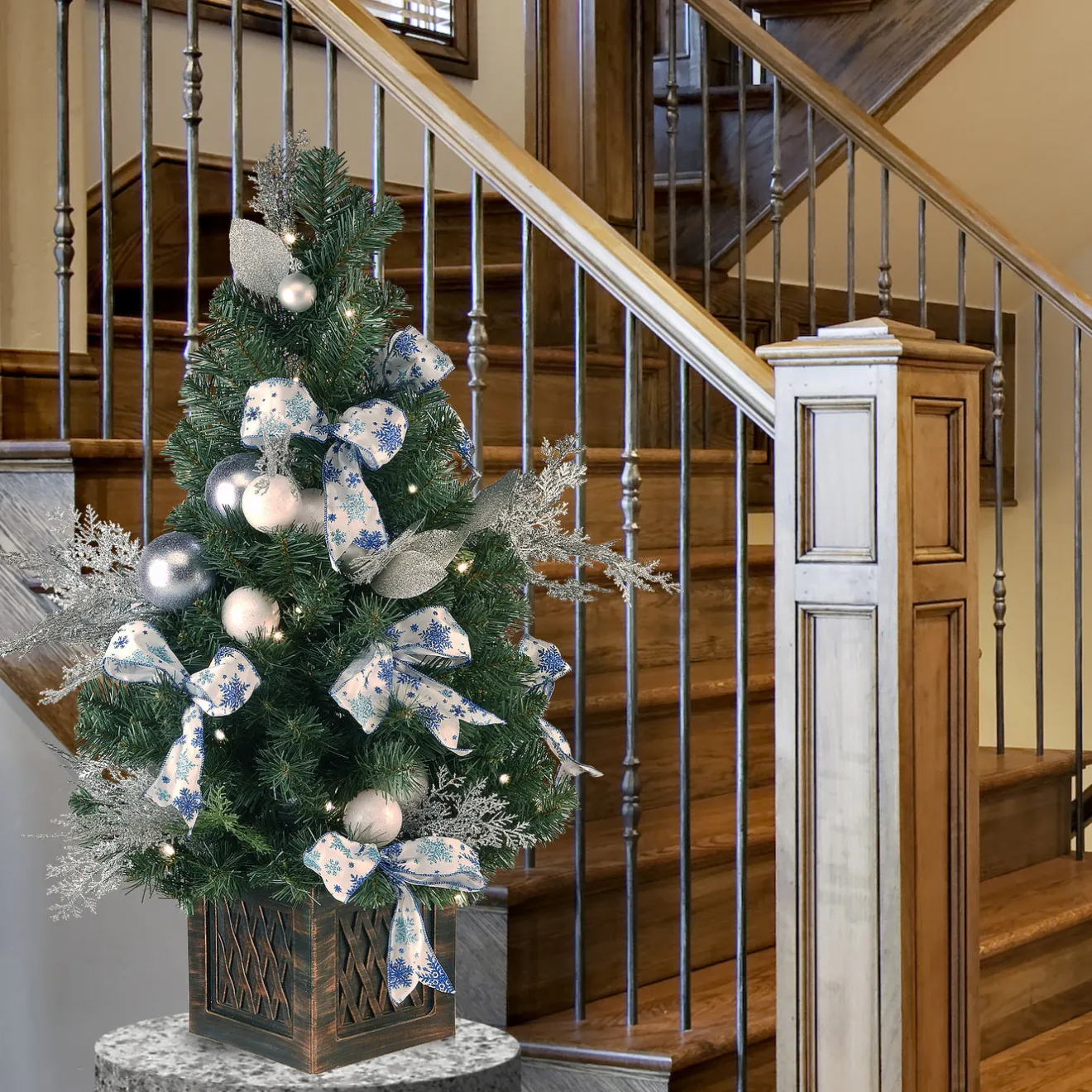 Online 40 in. Pre-Lit Decorative Collection Ornament Tree with Clear Lights Pre-Lit|Entrance