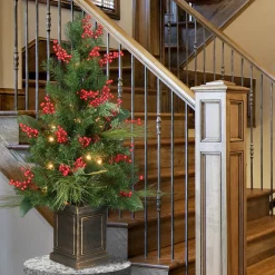 New 40 in. Pre-Lit Decorative Collection Magnolia Tree with Clear Lights Entrance|Pre-Lit