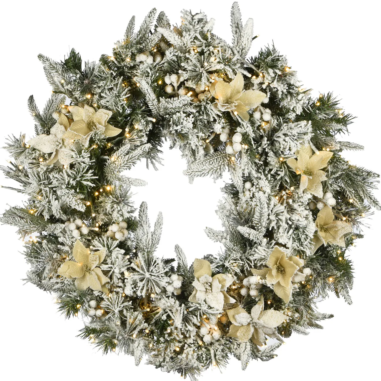 Clearance 30 in. Pre-Lit Frosted Colonial Fir Wreath with Dual Color LED Cosmic Lights Pre-Lit Christmas Wreaths|25-36 Inch Christmas Wreaths