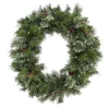 Clearance 30 in. Pre-Lit Glistening Pine Wreath with LED Lights Pre-Lit Christmas Wreaths|25-36 Inch Christmas Wreaths