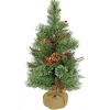 Best 24 in. Pre-Lit Glistening Pine Tree with Warm White LED Lights Slim|Pre-Lit