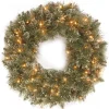 Clearance 30 in. Pre-Lit Glittery Bristle Pine Wreath with Twinkly LED Lights Pre-Lit Christmas Wreaths|25-36 Inch Christmas Wreaths