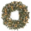Best 24 in. Pre-Lit Glittery Bristle Pine Wreath with LED Lights Pre-Lit Christmas Wreaths|21-24 Inch Christmas Wreaths