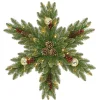 New 32 in. Pre-Lit Glittery Gold Dunhill Fir Snowflake with LED Lights Pre-Lit Christmas Wreaths|25-36 Inch Christmas Wreaths