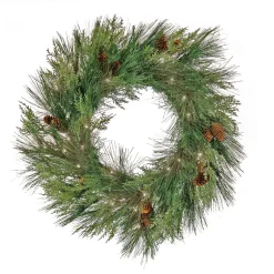Discount 28 in. Pre-Lit HGTV Home Collection Black Tie Cedar Wreath Pre-Lit Christmas Wreaths|25-36 Inch Christmas Wreaths