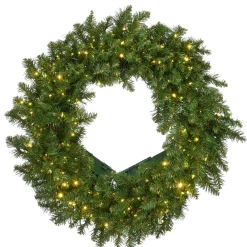 New 24 in. Pre-Lit Kingswood Fir Wreath with Dual Color Infinity Lights Pre-Lit Christmas Wreaths|21-24 Inch Christmas Wreaths