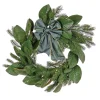 Discount 24 in. Pre-Lit Magnolia Mix Pine Wreath with Warm White LED Lights Pre-Lit Christmas Wreaths|21-24 Inch Christmas Wreaths
