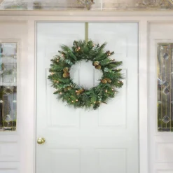 Sale 24 in. Pre-Lit North Conway Wreath with Warm White LED Lights Pre-Lit Christmas Wreaths|21-24 Inch Christmas Wreaths