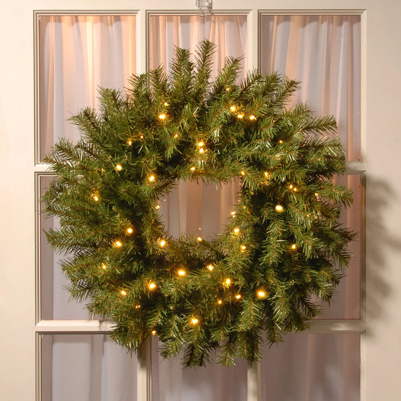 24 in. Pre-Lit Norwood Fir Wreath with Twinkly LED Lights Pre-Lit Christmas Wreaths|21-24 Inch Christmas Wreaths