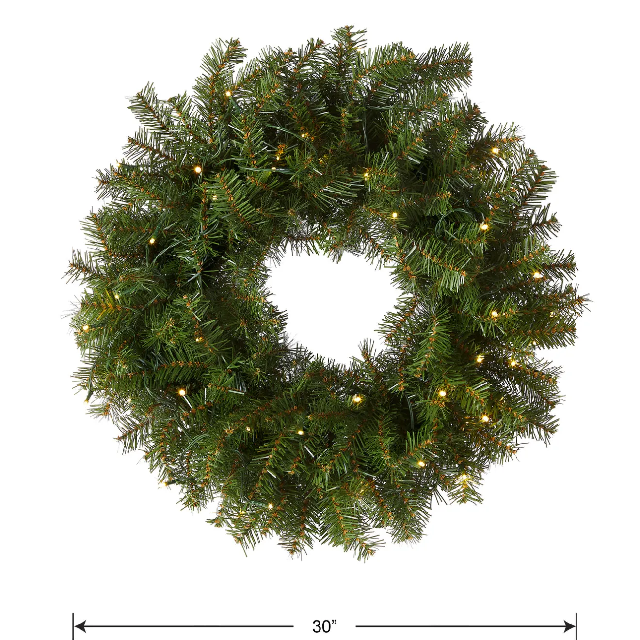 Clearance 30 in. Pre-Lit Norwood Fir Wreath with LED Lights Pre-Lit Christmas Wreaths|25-36 Inch Christmas Wreaths