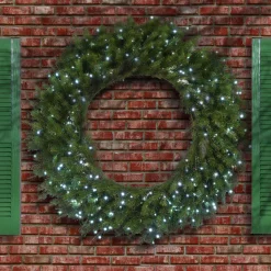 Online 48 in. Pre-Lit Norwood Fir Wreath with Multicolor Lights Pre-Lit Christmas Wreaths|37-60 Inch Christmas Wreaths