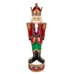 New 36 in. Pre-Lit Nutcracker Christmas Decoration with Multicolor LED Lights with Hand Painted Details Decorative Accents