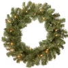 New 24 in. Pre-Lit Promotional Fir Wreath with Clear Lights Pre-Lit Christmas Wreaths|21-24 Inch Christmas Wreaths