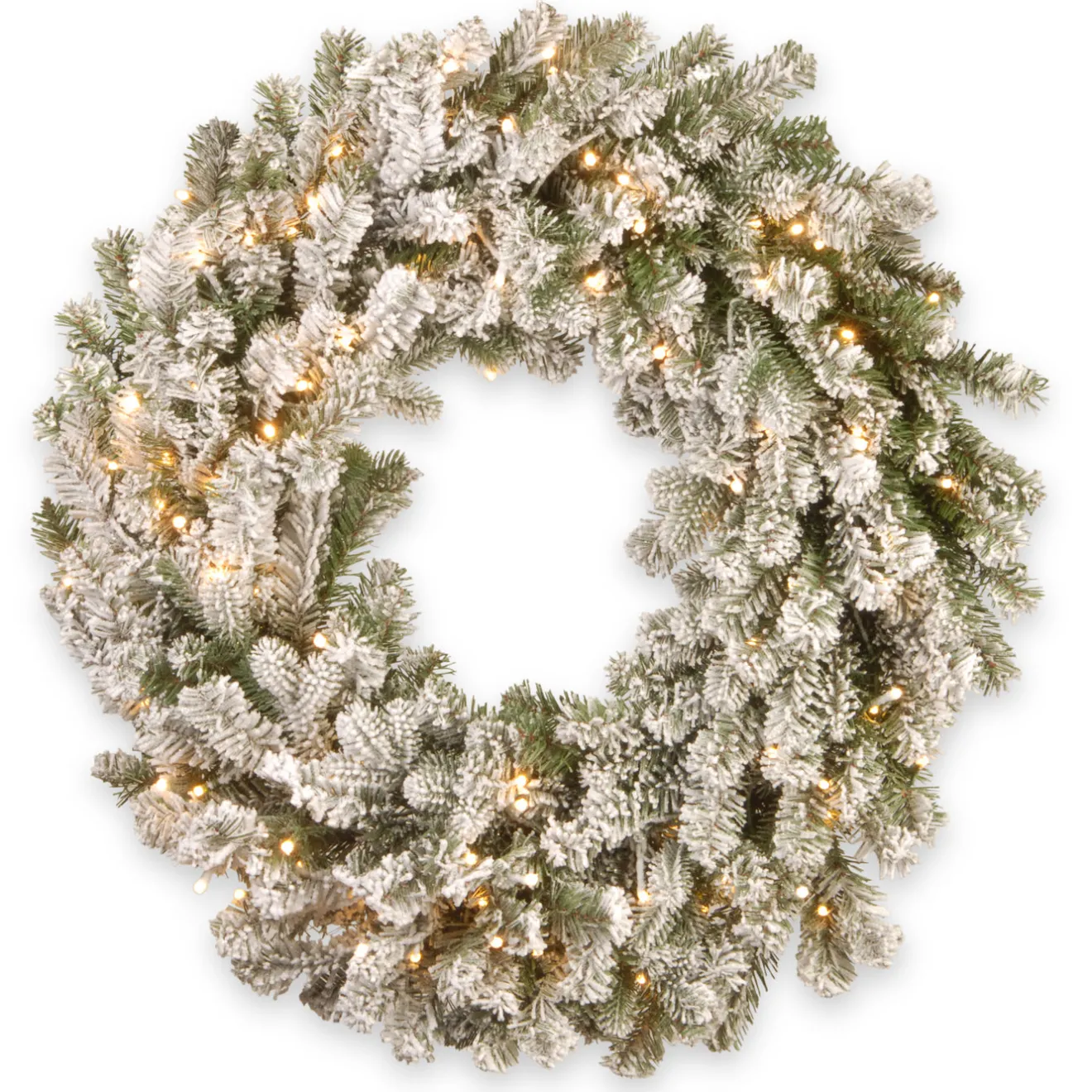 Online 30 in. Pre-Lit Snowy Sheffield Spruce Wreath with Twinkly LED Lights Pre-Lit Christmas Wreaths|25-36 Inch Christmas Wreaths
