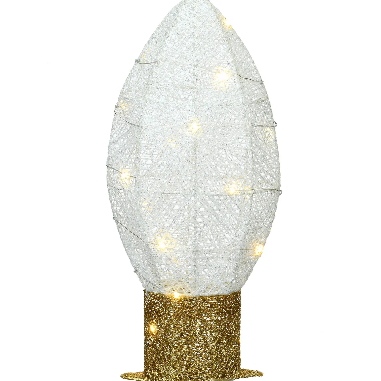 Best 20 in. Pre-Lit White Christmas Light Bulb Decoration Yard Decorations