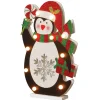 17 in. Pre-Lit Wooden Penguin Decorative Accents