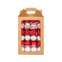 Hot 19 in. Red Xmas Ball Decor Set Tree Ornaments